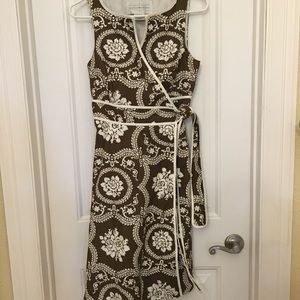 Lesley Evers wrap dress M - brown & white